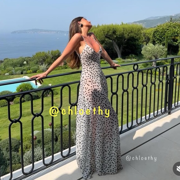 Zara POLKA DOT MAXI DRESS - Picture 7 of 14